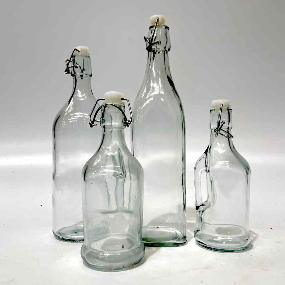 BOTTLE, Glass w Swing Top Assorted Styles